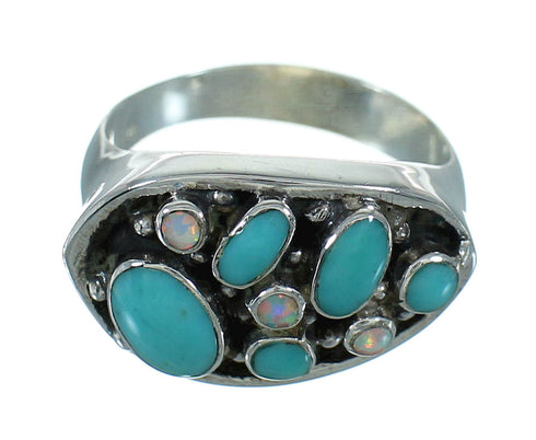 Turquoise Opal Silver Ring Size 7 UX84127
