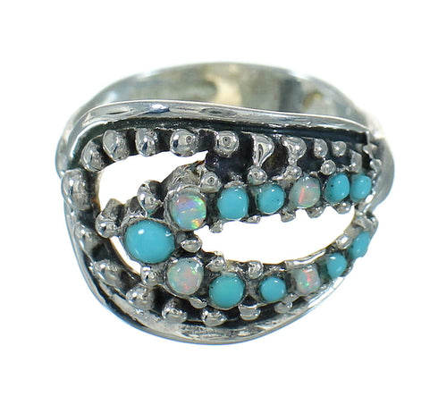 Turquoise Opal Sterling Silver Southwest Ring Size 6-1/4 UX84241
