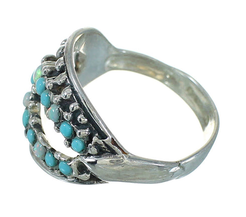 Turquoise Opal Authentic Sterling Silver Southwest Ring Size 6-3/4 UX84245