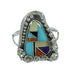 Multicolor Silver Southwest Flower Ring Size 4-3/4 YX83242