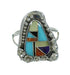 Multicolor Sterling Silver Southwestern Flower Ring Size 6-1/2 YX83262
