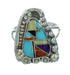 Multicolor And Genuine Sterling Silver Southwestern Flower Ring Size 8-1/4 YX83314