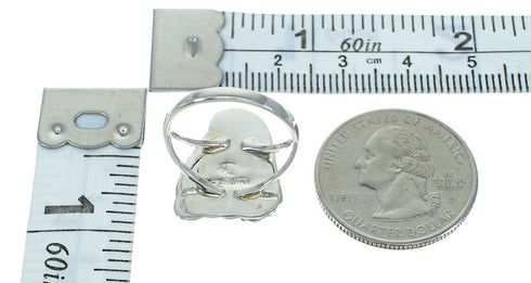 Multicolor And Sterling Silver Southwestern Flower Ring Size 6-1/4 YX83307