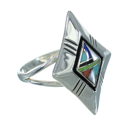 Southwestern Multicolor Sterling Silver Ring Size 6 YX83368