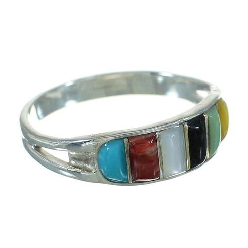 Silver Multicolor Southwestern Ring Size 5-1/2 YX83468