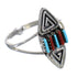 Southwest Coral And Turquoise Water Wave Silver Ring Size 6-1/2 AX88971