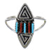 Coral And Turquoise Southwest Water Wave Sterling Silver Ring Size 8-1/2 AX88967