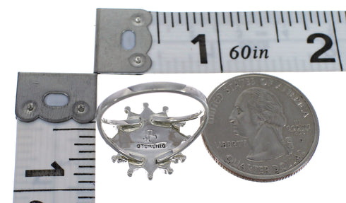 Multicolor Southwest Silver Needlepoint Ring Size 7-1/4 QX84920