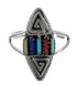 Multicolor Silver Southwestern Water Wave Needlepoint Ring Size 6-1/2 QX84943