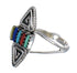 Southwest Genuine Sterling Silver Multicolor Water Wave Needlepoint Ring Size 5-3/4 QX84940