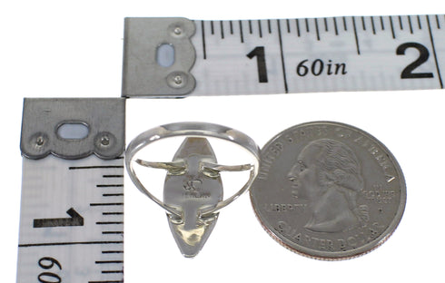 Southwestern Genuine Sterling Silver Multicolor Water Wave Needlepoint Ring Size 5-3/4 QX84941