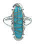 Genuine Sterling Silver Southwestern Turquoise Ring Size 7-1/4 QX83550