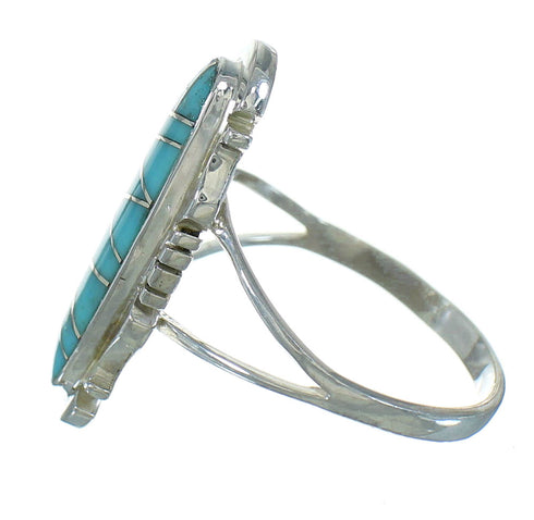 Authentic Sterling Silver Southwest Turquoise Ring Size 6-1/4 QX83547