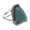 Southwest Authentic Sterling Silver Turquoise Flower Ring Size 7 QX83605
