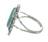 Southwest Authentic Sterling Silver Turquoise Flower Ring Size 7 QX83605