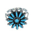 Silver Southwest Turquoise Needlepoint Ring Size 4-1/2 QX84722