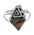 Genuine Sterling Silver And Multicolor Water Wave Ring Size 7 UX83848