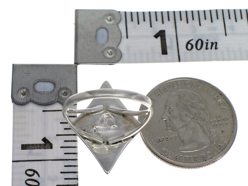Genuine Stering Silver Multicolor Inlay Ring Size 5-3/4 RX84039