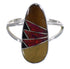 Stering Silver Multicolor Inlay Ring Size 4-1/2 RX84074