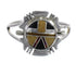 Genuine Sterling Silver And Multicolor Inlay Ring Size 4-1/2 RX84190
