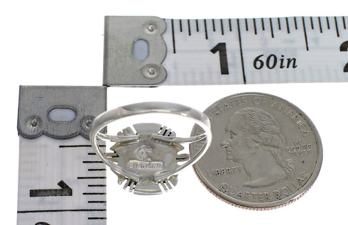 Multicolor Inlay Sterling Silver Southwest Ring Size 6-1/2 RX84211