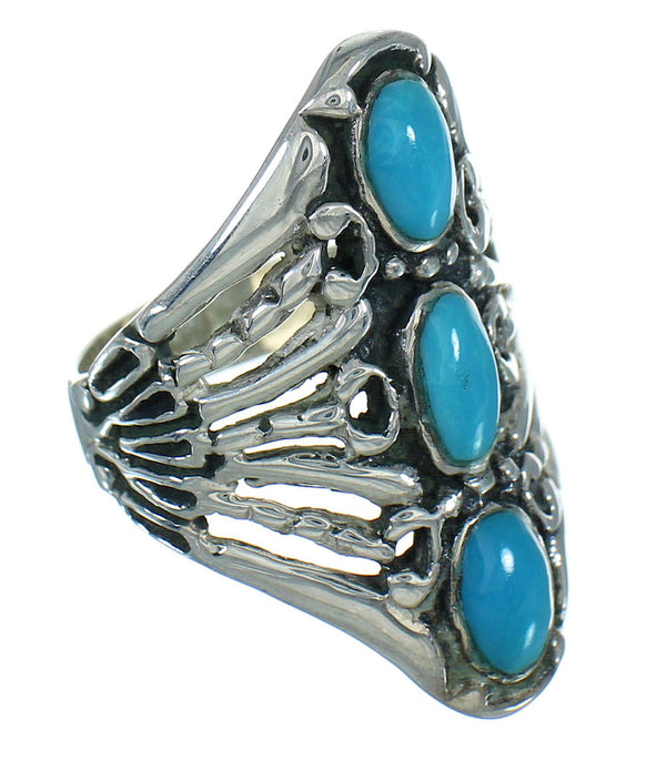 Southwest Silver Turquoise Ring Size 7-1/2 QX87221