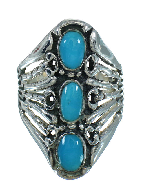 Southwest Silver Turquoise Ring Size 7-1/2 QX87221