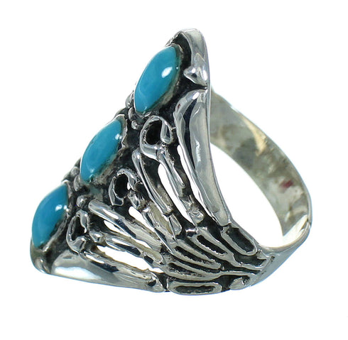 Southwest Silver Turquoise Ring Size 7-1/2 QX87221