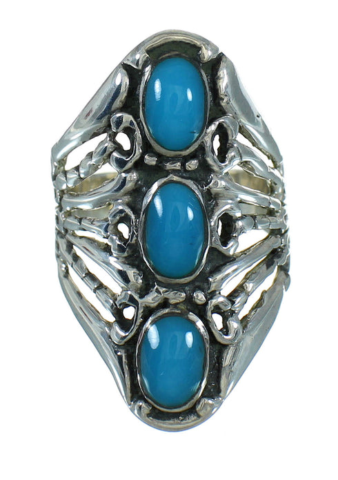 Authentic Sterling Silver Southwest Turquoise Ring Size 6 QX84617