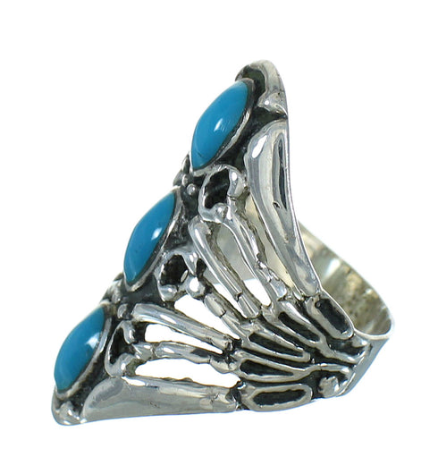 Authentic Sterling Silver Southwest Turquoise Ring Size 6 QX84617
