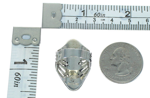 Authentic Sterling Silver Southwest Turquoise Ring Size 6 QX84617