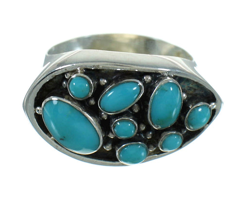 Turquoise Southwest Sterling Silver Ring Size 7-1/2 QX84662