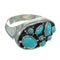 Southwest Turquoise Genuine Sterling Silver Ring Size 6-3/4 QX84699