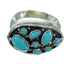 Southwest Turquoise Genuine Sterling Silver Ring Size 6-3/4 QX84699