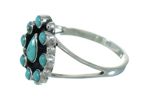 Southwest Genuine Sterling Silver Turquoise Jewelry Ring Size 5 QX84715