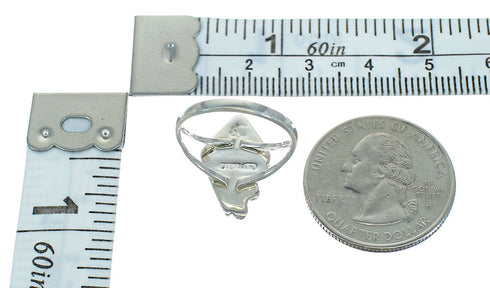 Turquoise Opal Water Wave Genuine Sterling Silver Southwest Ring Size 7-1/2 QX83455