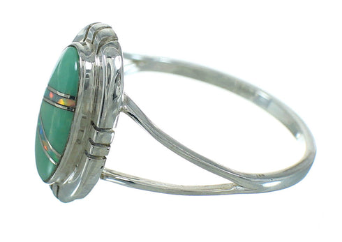 Turquoise Opal Authentic Sterling Silver Southwest Ring Size 4-1/2 QX83496