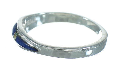 Lapis Opal Southwestern Authentic Sterling Silver Ring Size 6-3/4 QX85364