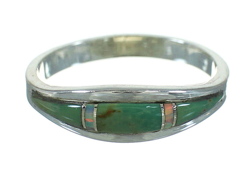 Sterling Silver Southwestern Turquoise Opal Ring Size 6-1/4 QX85378