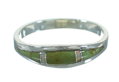 Turquoise Opal Authentic Sterling Silver Southwestern Ring Size 6-1/2 QX85402