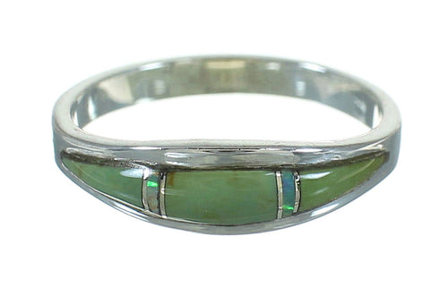 Turquoise Opal Southwestern Silver Ring Size 6-1/2 QX85406