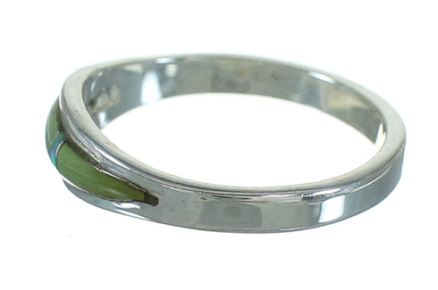 Turquoise Opal Southwestern Silver Ring Size 6-1/2 QX85406