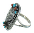 Southwest Sterling Silver Eagle Turquoise Coral Ring Size 6-1/4 RX84893