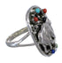 Silver And Multicolor Bear Ring Size 8-1/2 UX83952