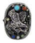Multicolor Southwestern Sterling Silver Eagle Ring Size 6-1/2 UX84018