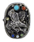 Turquoise Multicolor Silver Eagle Ring Size 7-1/4 UX84021