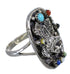 Turquoise Multicolor Silver Eagle Ring Size 7-1/4 UX84021