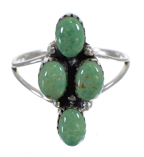 Sterling Silver And Turquoise Southwestern Ring Size 7 YX84475
