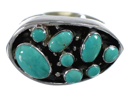 Turquoise And Silver Southwestern Ring Size 8 YX84492