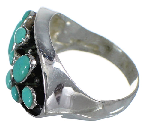 Turquoise And Silver Southwestern Ring Size 8 YX84492